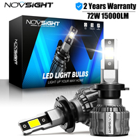 NOVSIGHT Car Lamps H7 Led Canbus H4 H11 H8 H9 9005 HB3 9006 HB4 H1 9012 Car Headlight Bulbs 72W 15000LM 6500K White Led Lights