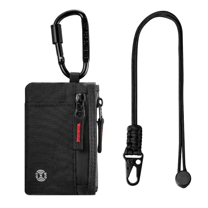 حامل بطاقة الائتمان الرجال محافظ فاخرة النايلون سليم المحفظة سستة مفتاح بطاقة حالة الذكور التكتيكية محفظة محفظة نسائية للعملات المعدنية مع حلقة تسلق #1