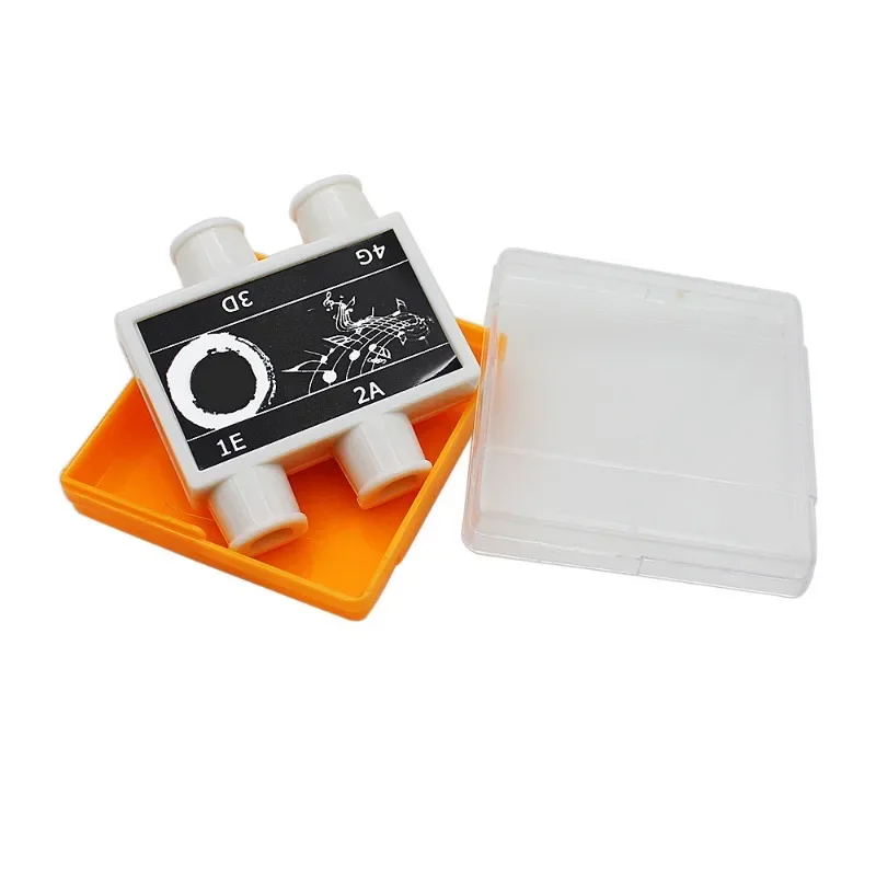 Portable Durable 4 Notes Pitch Pipe Box E/A/D/G Tuner for Violin Practicing Accessory White