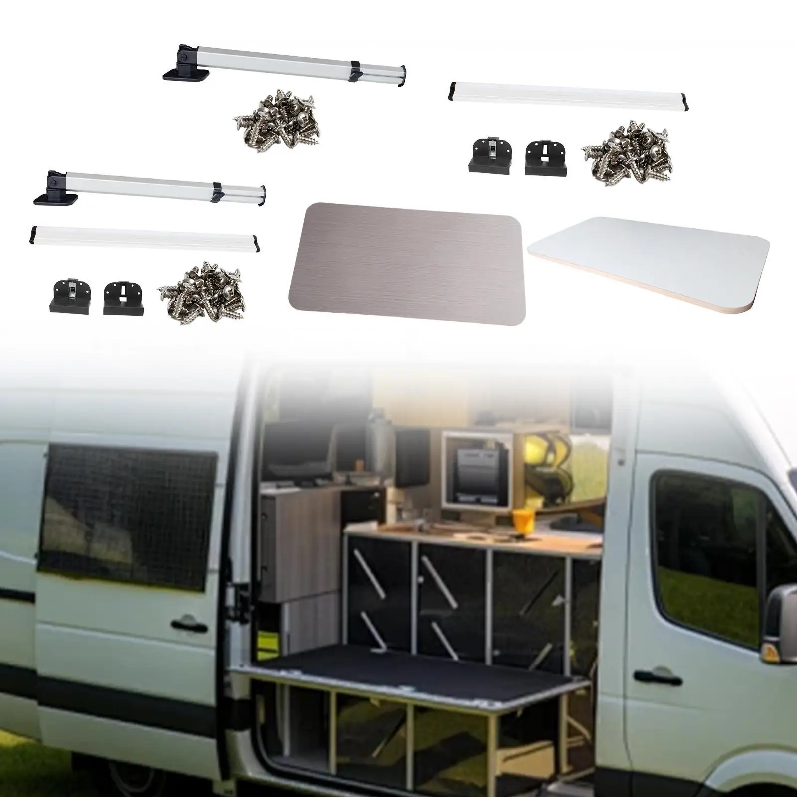 

Telescopic Folding Table Leg Breakfast Bar Mount Bracket Durable Aluminum Alloy for RV Dining Setup