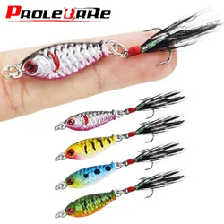 4pcs/Lot Mixed Color Spinner Spoon Fishing Lure Set Metal Sequins Artificial Baits Wobbler Rotating Bait With Treble Hooks Kit