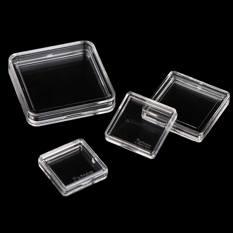 10PCS Square Clear Plastic Protector Containers Case For Token Board Game Holder Boxes Cards Collection