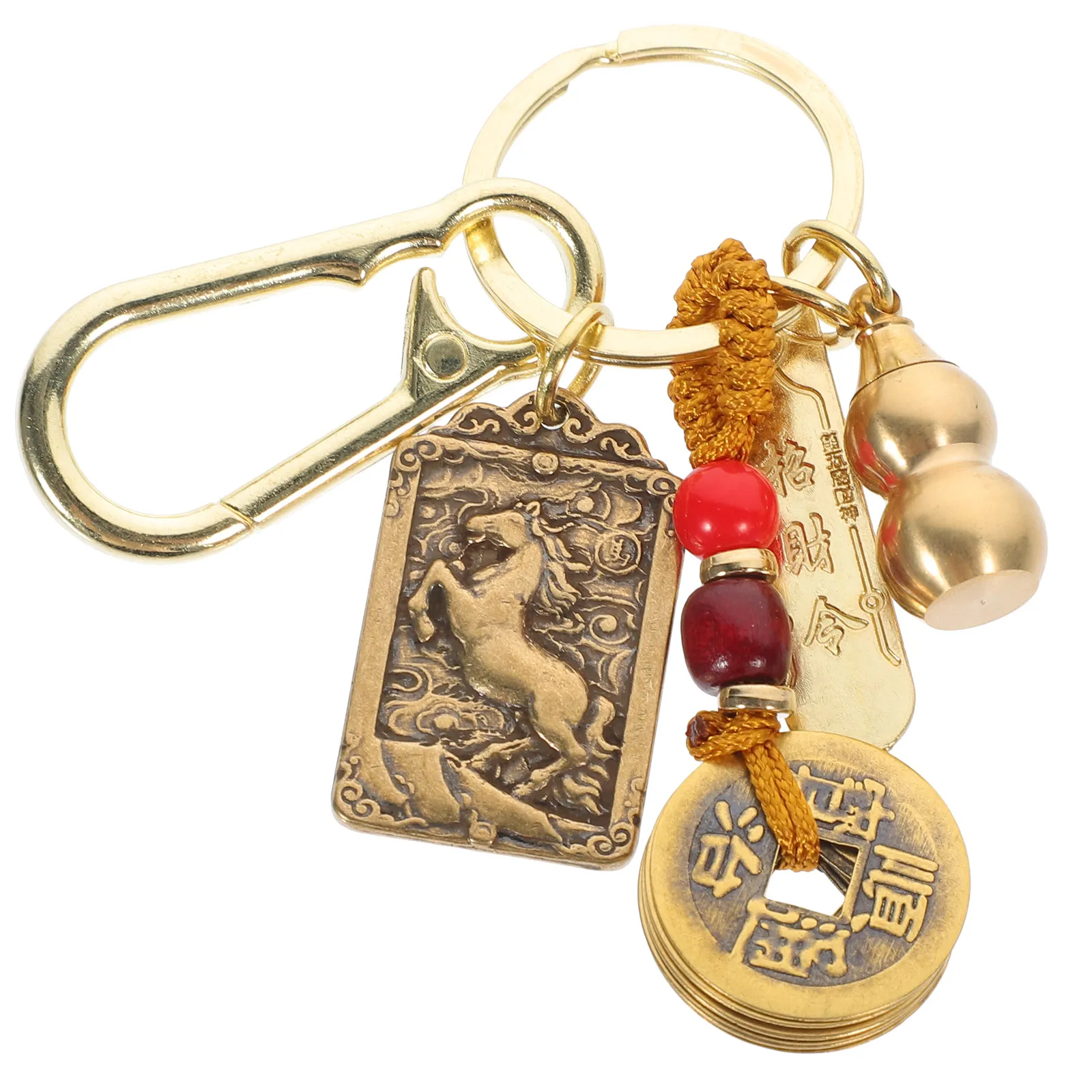 

Wu Key Chain Keychains for Men Chinese Decorate Cute Copper Horse Themed