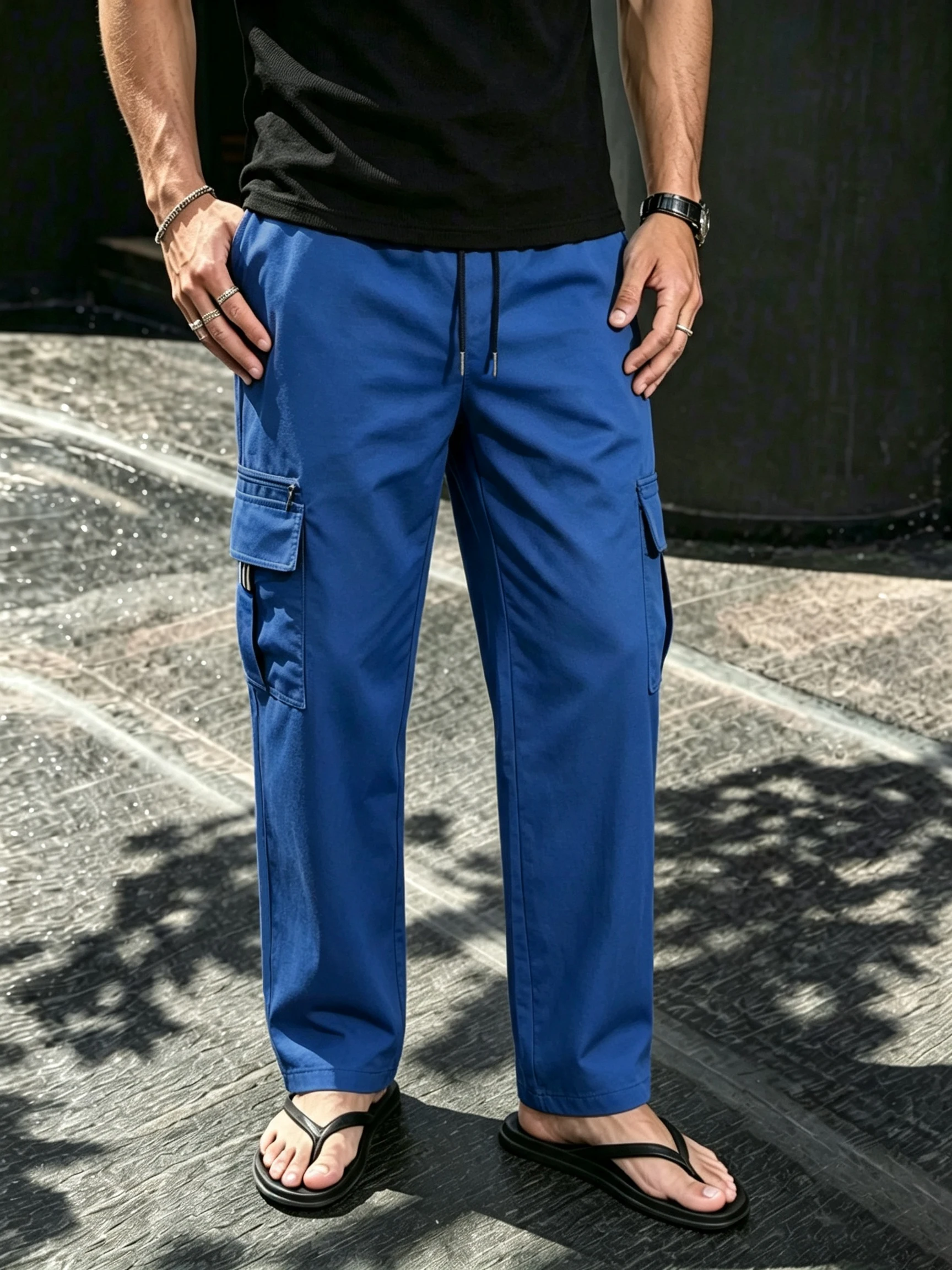 Cargo Pant Wide - Erkek Düz Paça Kargo Geniş Paça