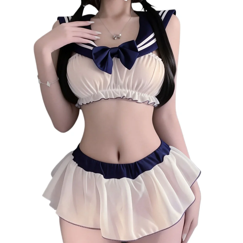 

Кавайный сексуальный женский комбинезон для сна в стиле косплей «Девушка-кролик» с глубоким V-образным вырезом, соблазнительный, с ушками кролика, аниме, с вырезами, униформа