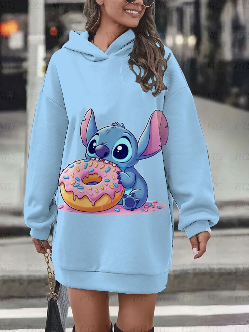 

Disney print Stitch cartoon women's spring and autumn new street loose casual hoodie new cute fashion long-sleeved hoodie