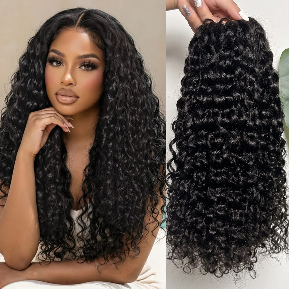 2 3 4 5 Pcs Loops Hook Curly 100% Human Hair Extension 16-24 Inch For Braiding Boho Braids Light Small Spirals Loops Feather Miracle Hair Hooks Pre Separated Without Knot 60g/Bundle Deep Wave Human Hair Strands For Braiding Twist