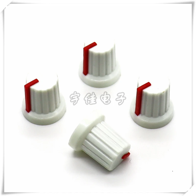 20PCS 15×15.5MM Plastic Knob cap, Potentiometer Knob cap, White And Red 2 Color cap, Power Amplifier Volume Knob Cap