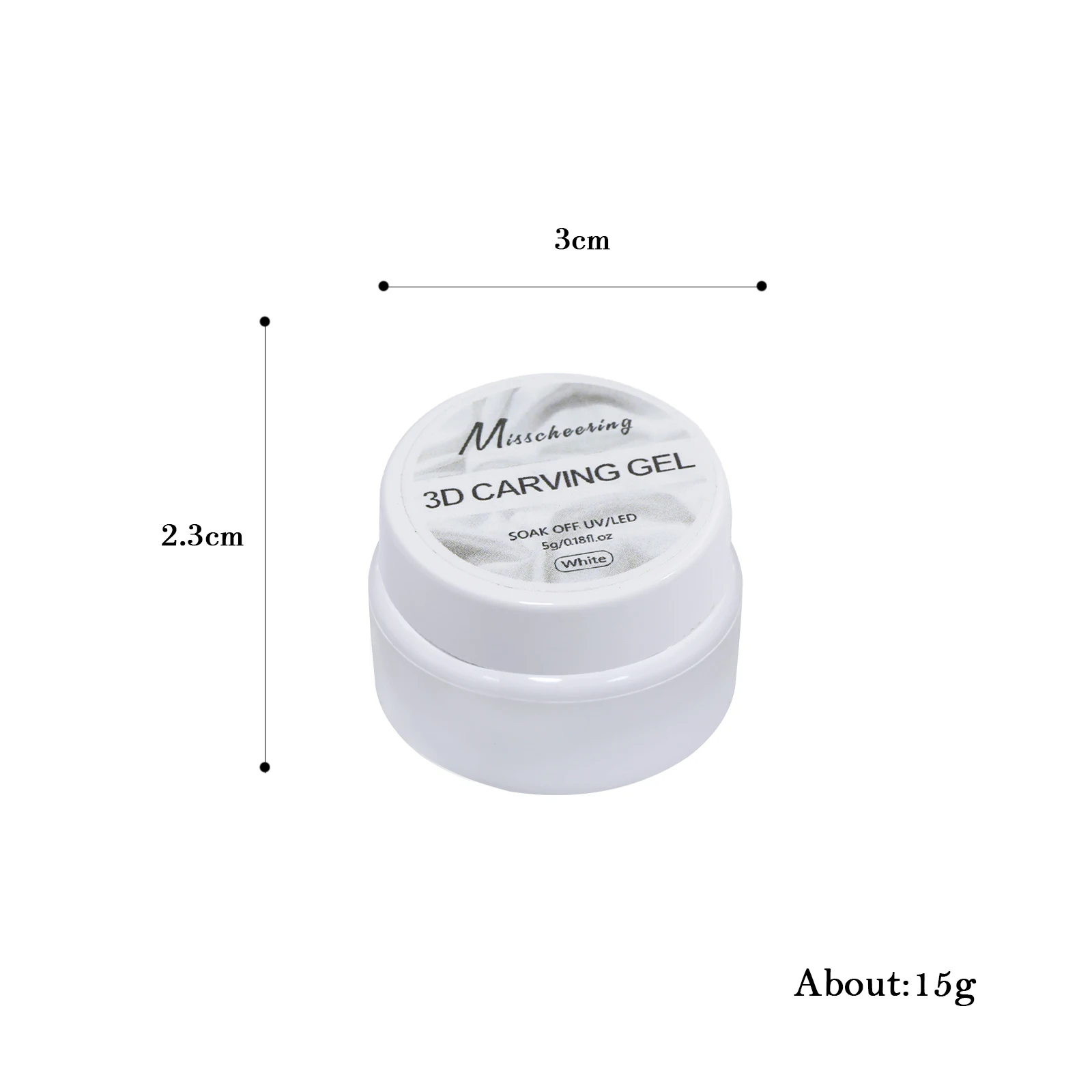 5 ml weißer, antihaftbeschichteter, handgeschnitzter Gel-Nagellack für 3D-Shaping Nail Art Solid Pearl Satin Gloss Gel für Nageldesign-Dekoration – Detail 9