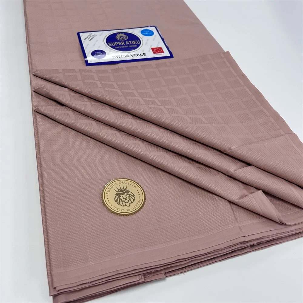 5 Yards Dubai Atiku Material 100% Cotton Top Quality Soft White African Atiku Fabric Swiss Voile Cotton for Men and Women Cloth