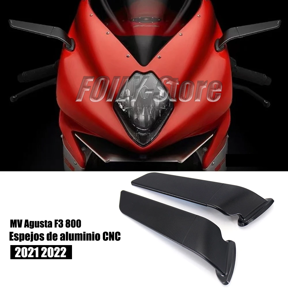 

Espejos retrovisores de aluminio CNC para motocicleta, espejo antideslumbrante azul, giratorio de 360 ° para MV Agusta F3 800 20