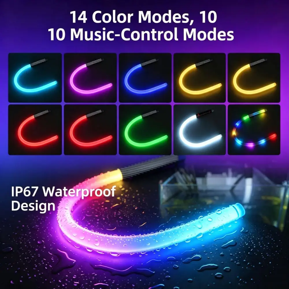 High Lumens LED Flashlight Stick 3 Modes Rechargeable Bendable LED Light Waterproof Portable LED Work Lights Party Concert