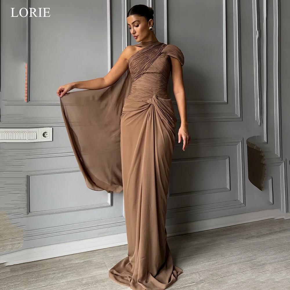 

LORIE Chic Chiffon Evening Dresses Sleeveless Ribbons Party Dress Pleats Floor-Length Prom Gowns Customized