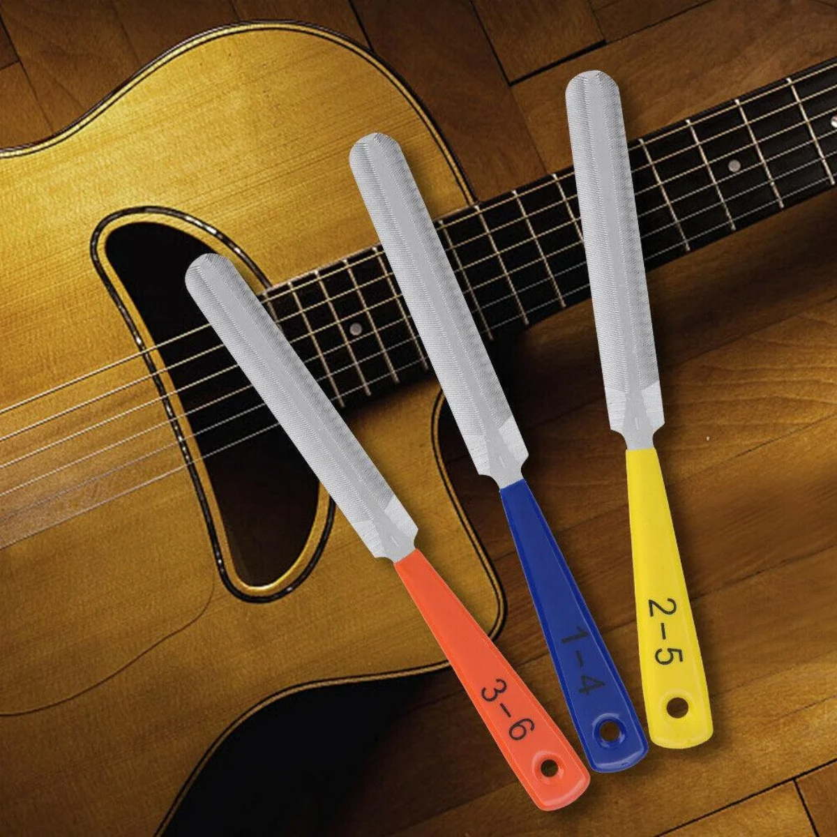 Miwayer 3PCS/Set Guitar Nut Files/Professional Nut Saddle Slot Grinding File/Compatible String Instrument Repair Tools