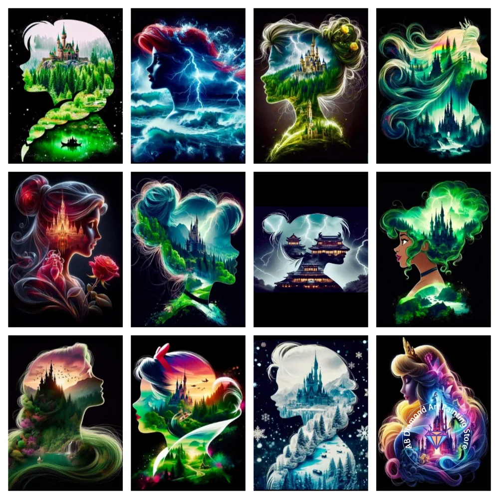 

Frozen Princess Mermaid AB Diamond Painting Kit Square Round Diamond 5D DIY Mosaic Handmade Art Adult Exquisite Gift Home Decor