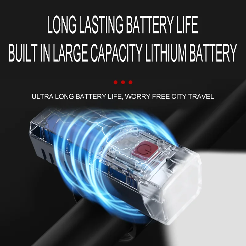 Super Bright Bike Light USB Rechargeable Cycling Safety Front Lamp 100LM High Brightness Bike Flashlight for Night Riding