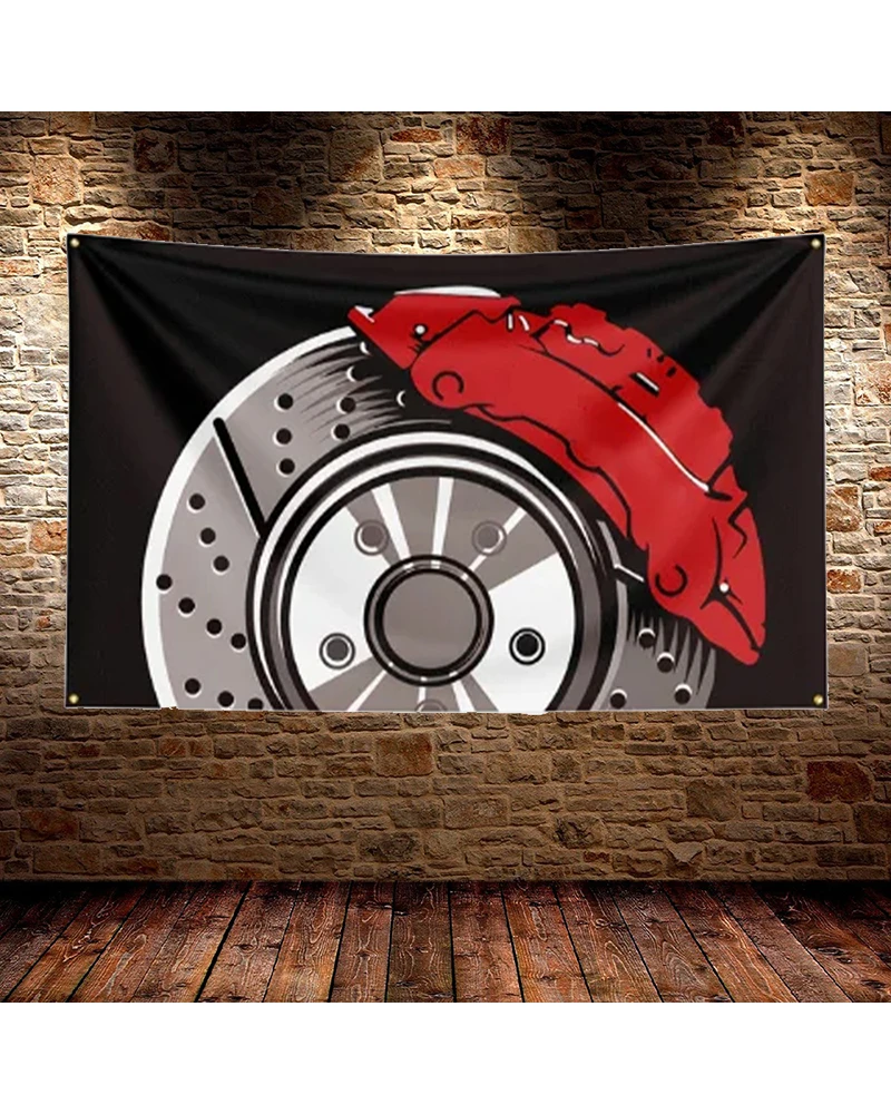 60x90cm, 90x150cm Cars Motorcycles Caliper Flag Polyester Printing Cars Poster Banner For Decor Tapestry