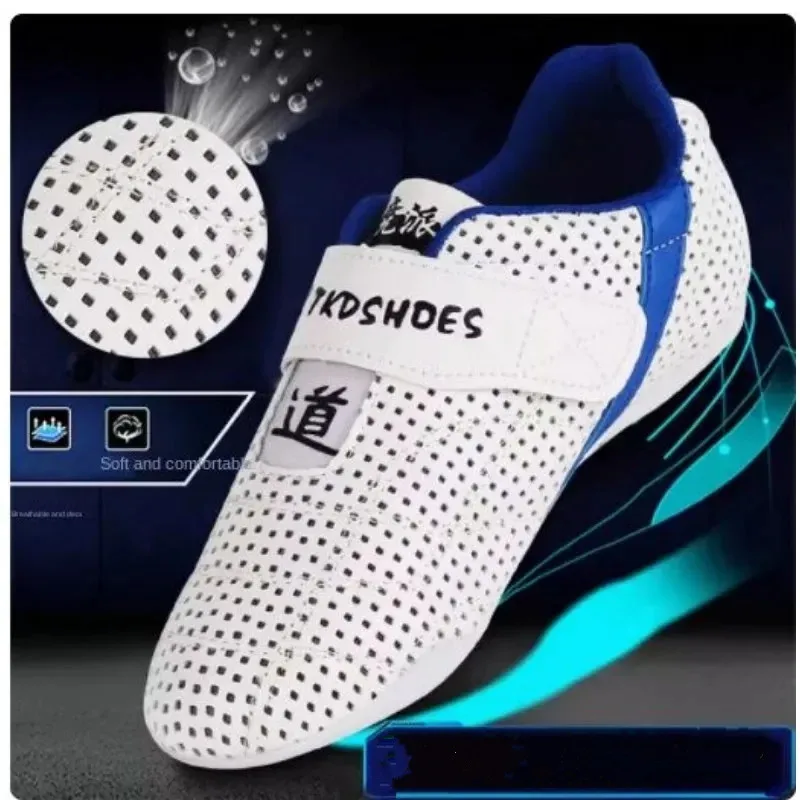 Taekwondo Shoes Breathable Kung Fu Shoes Taichi Karate Martial Arts Wrestling Sneaker Adult Children Soft Sole Sport Shoes