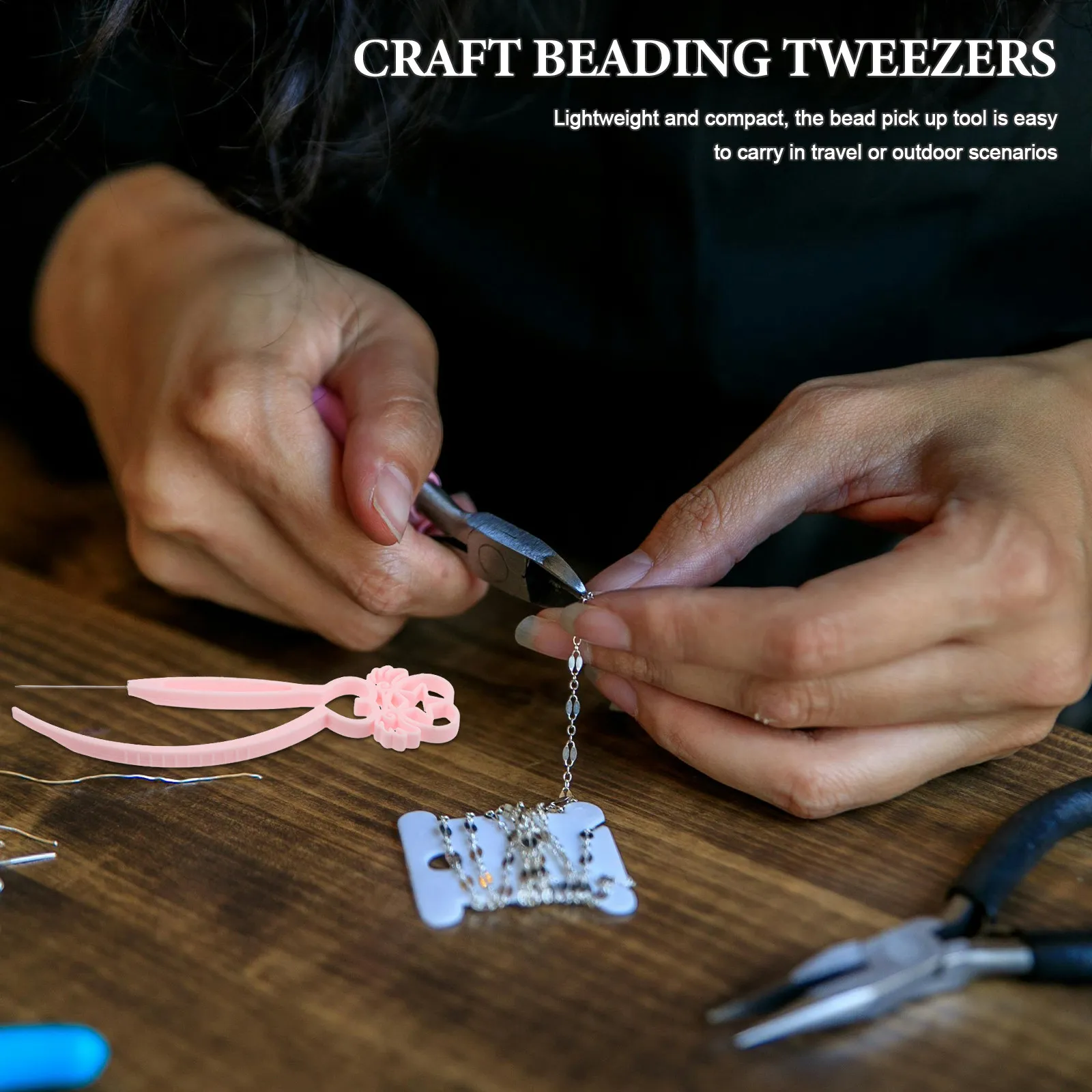 

10Pcs Beads Tweezers Single Needle Craft Tool Fine Tip Plastic Tweezers for Jewelry Making Bead Picker Tool Beading DIY Supplies