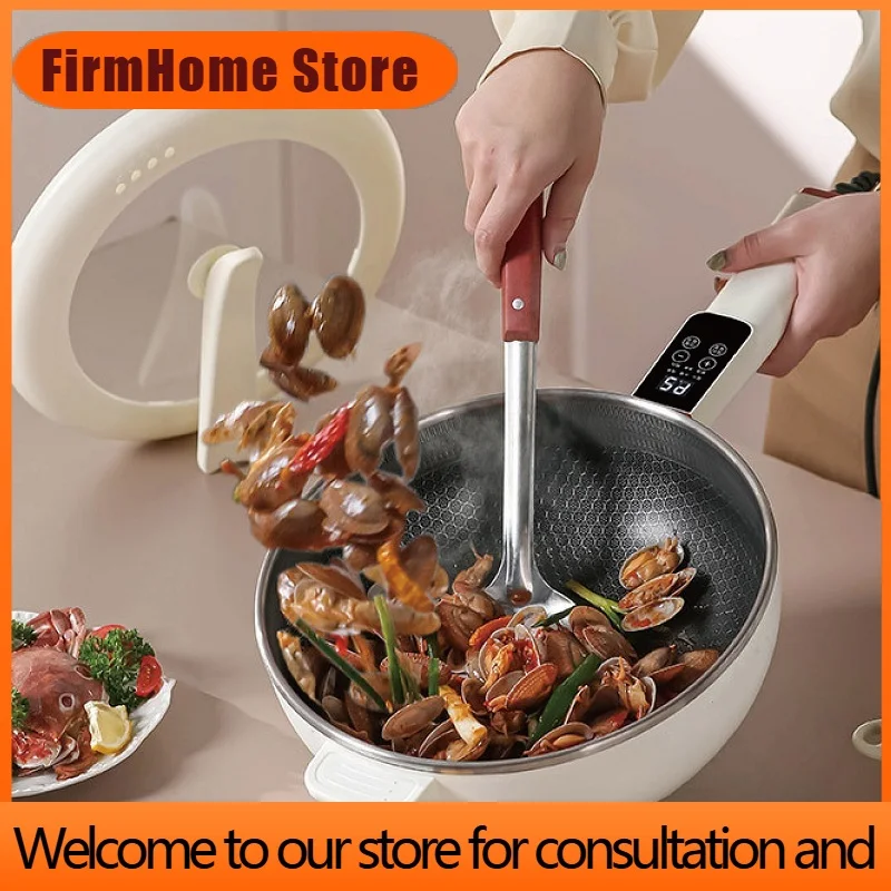 FirmHome Store4.5L Multifunctional Electric Frying Pot Smart Electric Cooker Non-stick Frying Pot Large Capacity Electric Hot Po
