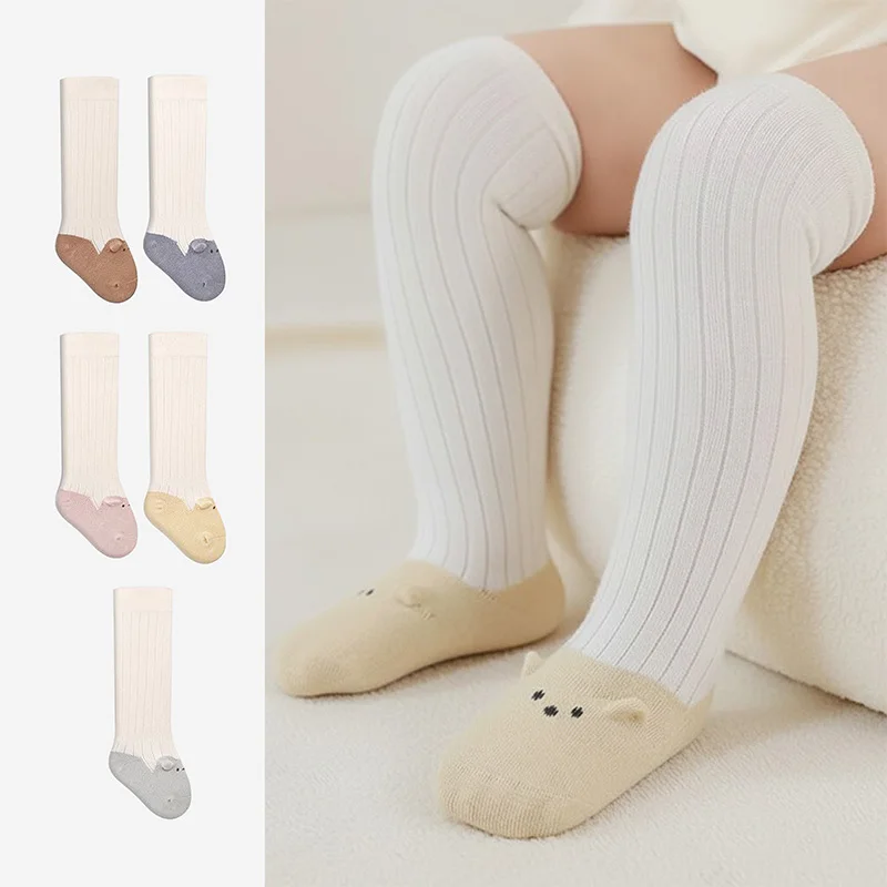 

Children’s 5-Pack Long Cotton Socks, Cute Cartoon Animal Design, Knee-High