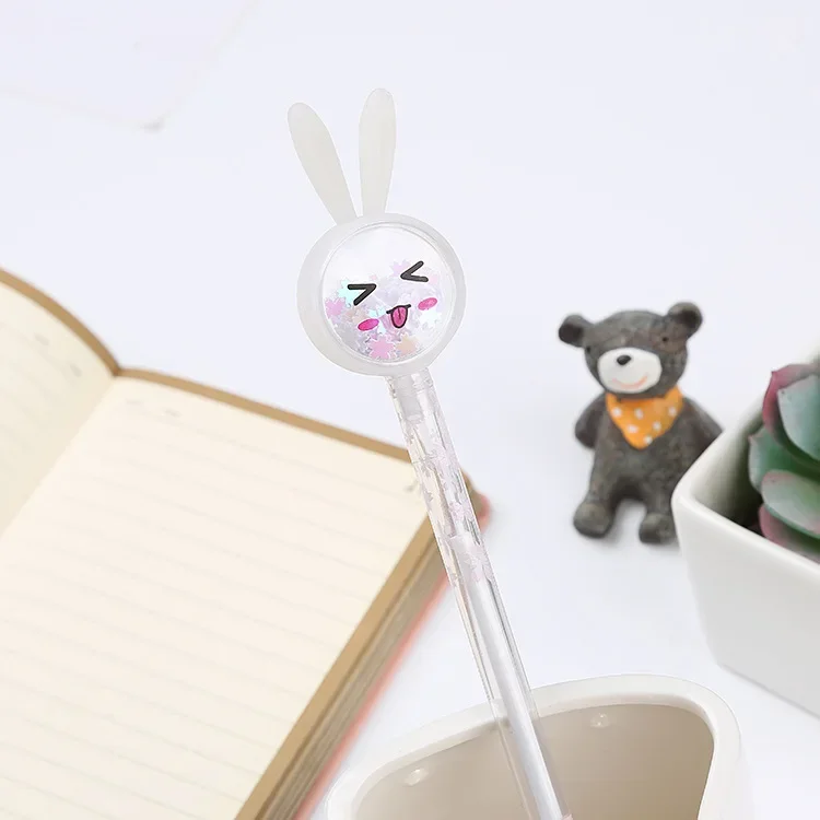 50pcs  Cute high face value Sequin neutral pen cartoon animal modeling student water-based pen office signature pen