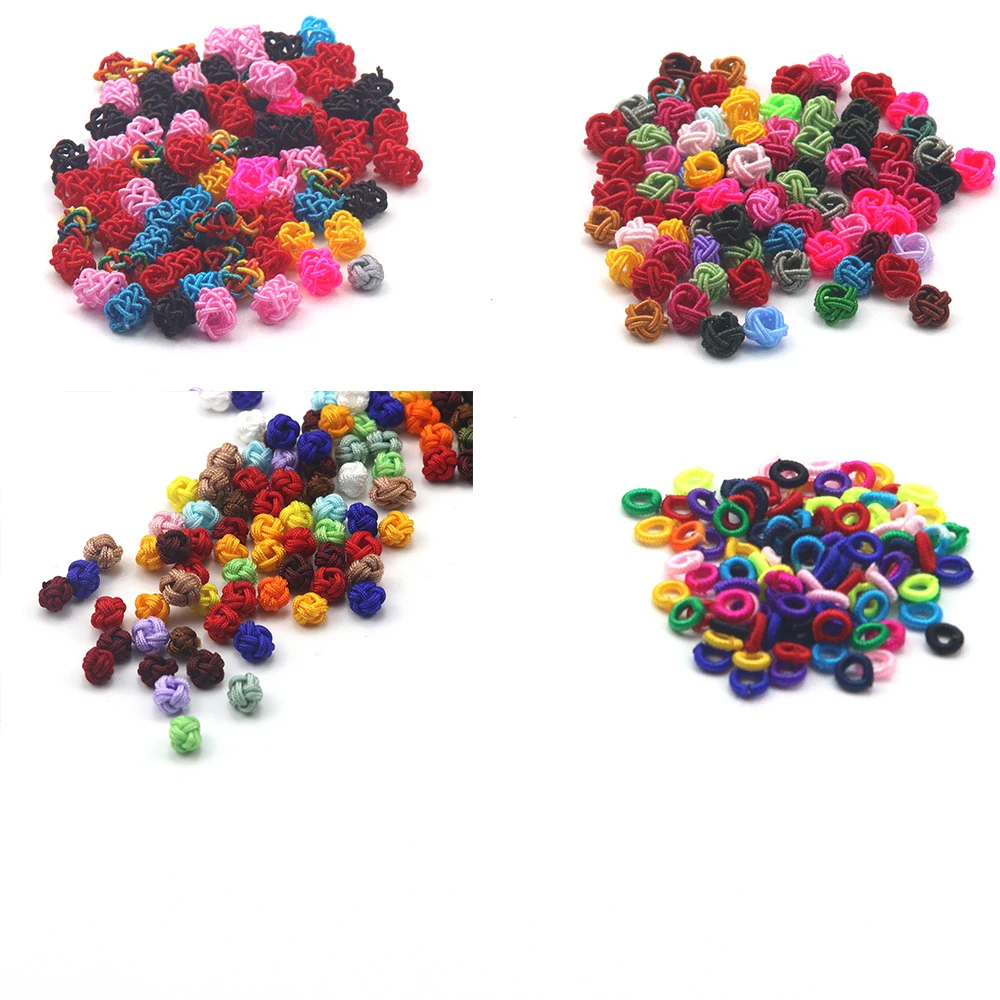 20 pz/borsa 6mm colore intrecciato intervallo nodo ananas fibbia nodo cinese nappa collana fai da te braccialetto intervallo produzione