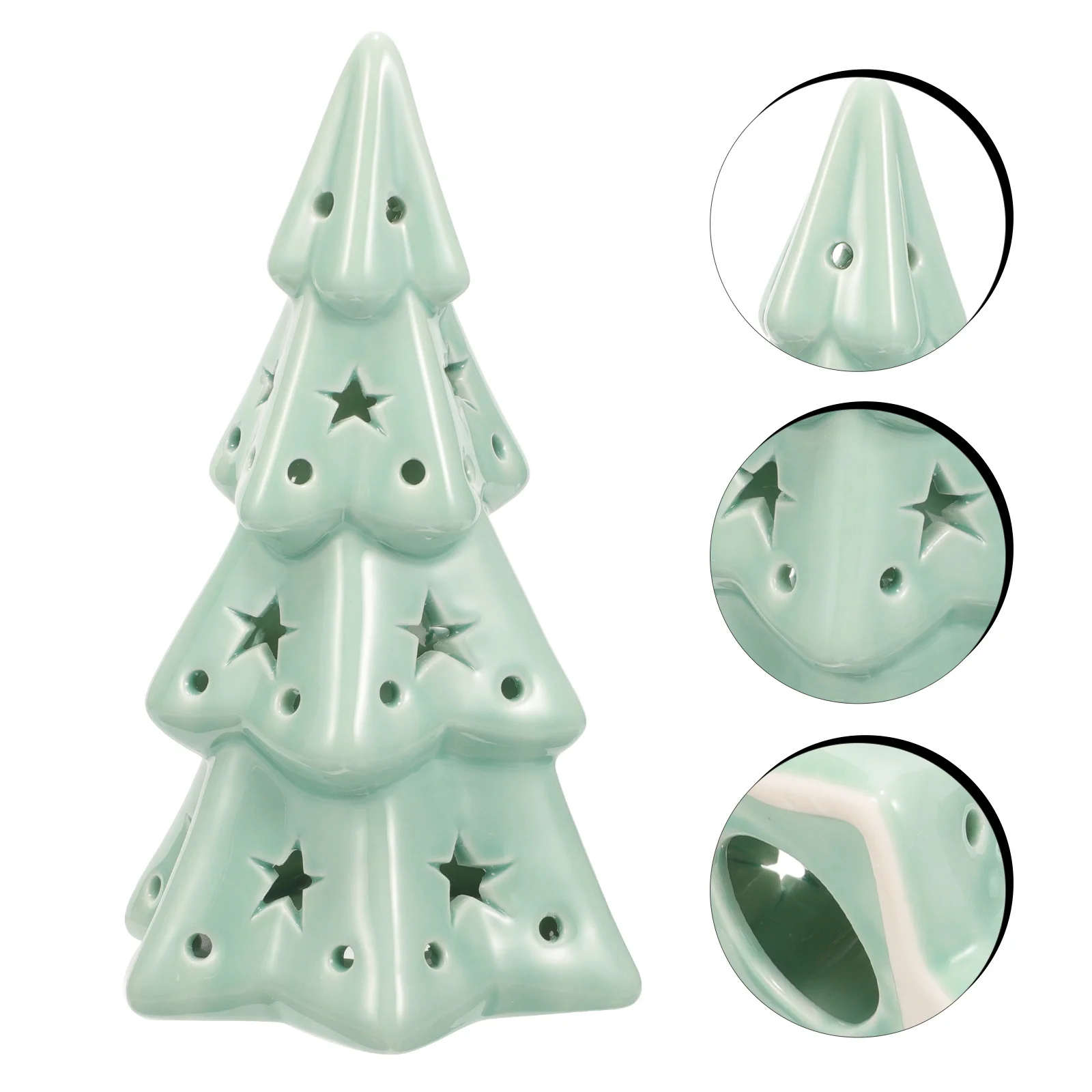 

Christmas Tree Ceramic Desktop Decoration Table Xmas Craft Ornament Home Office Party Gift Christmas Tree Decorations