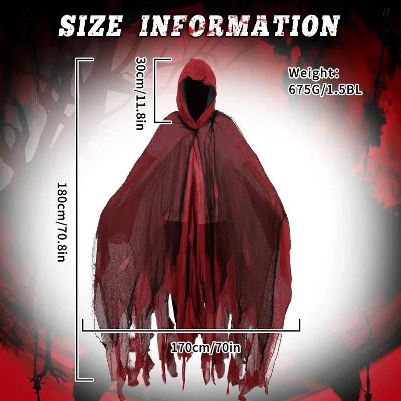 

CyHalloween Medieval Zombie Skull Cloak Men with Hood Vintage Horror Cape Renaissance Cloak for Adult Cosplay Costumes Props