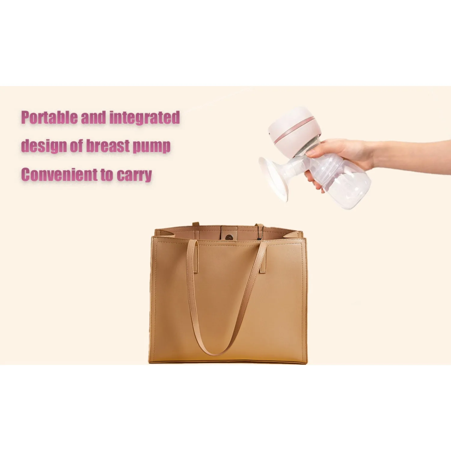 Portable Electric Breastpump Breastfeeding Pumps Portable Breastpump Powerful Suction Quiet Painless Removable and Easy To Clean