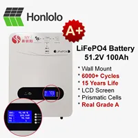 Lifepo4 Wall Mount Battery 48V 100Ah 51.2V with LCD Screen for Growatt Solar Inverter