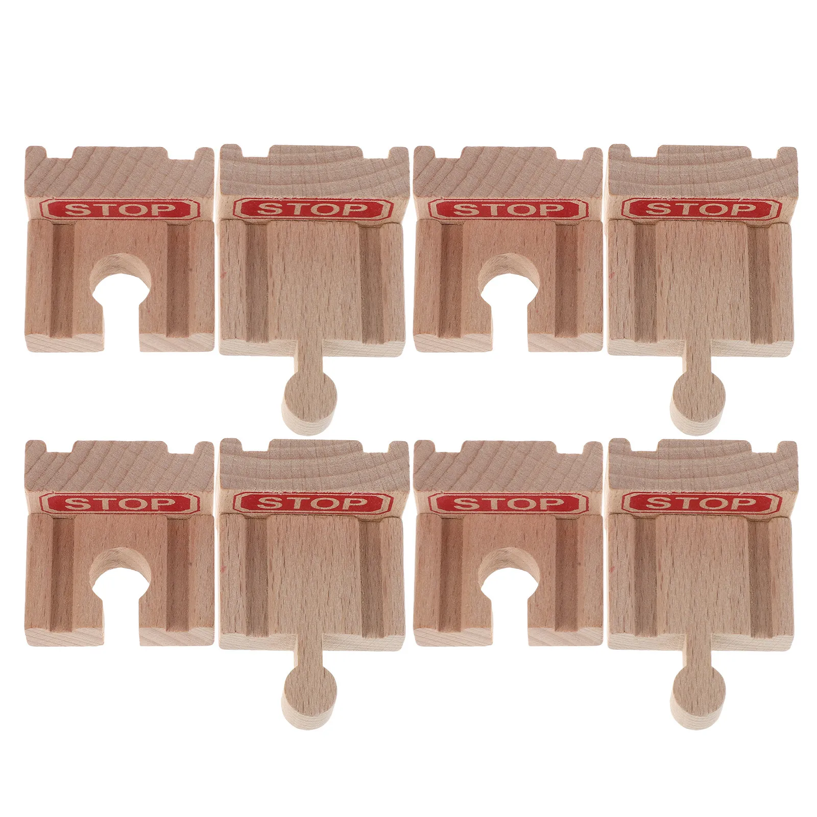 

4Sets Wood Train Track Accessories Natural Finish Connectors 1.57x1.57 Inch Expandable Layouts for Bedroom Playroom Use