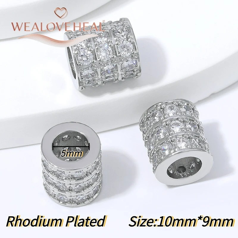 perlen für schmuckherstellung, schmuckherstellung zubehör, 18K vergoldete Messing-Hohlperlen, Olivenperlen-Abstandshalter, mit Zirkonia besetzte Trenner für Perlen, für DIY-Armband-Schmuckherstellungszubehör – Detail 35
