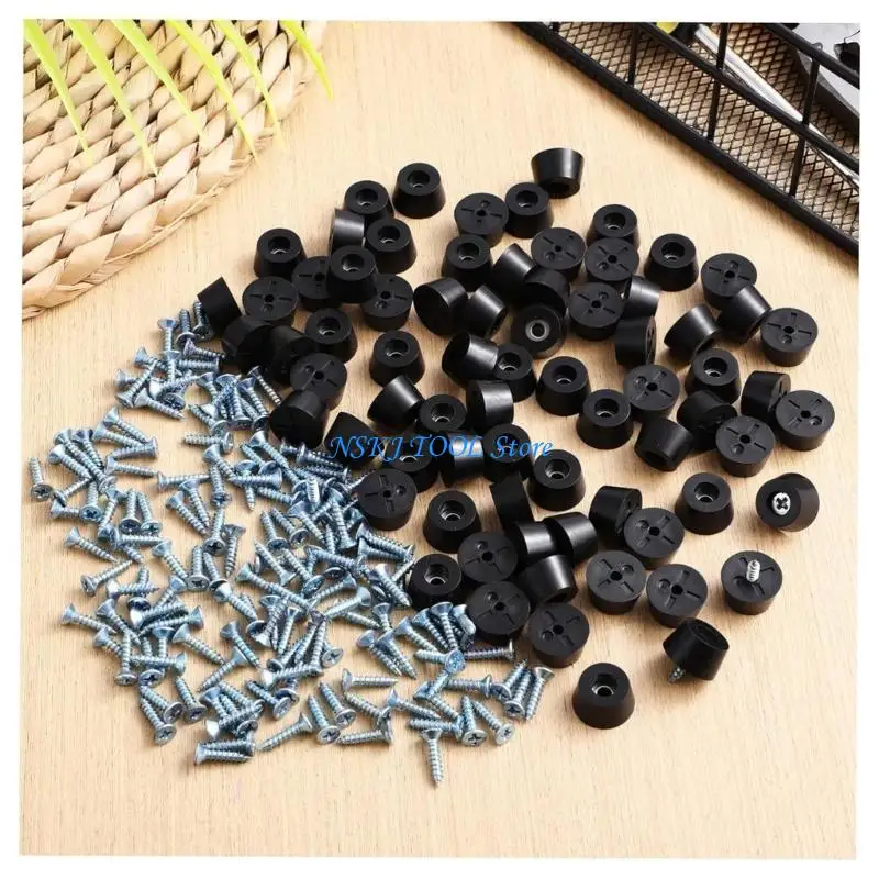 

L8RC 120Pcs NonSlip Small PVC Rubber Feet with Screws Soft Cutting Board Rubber Feet