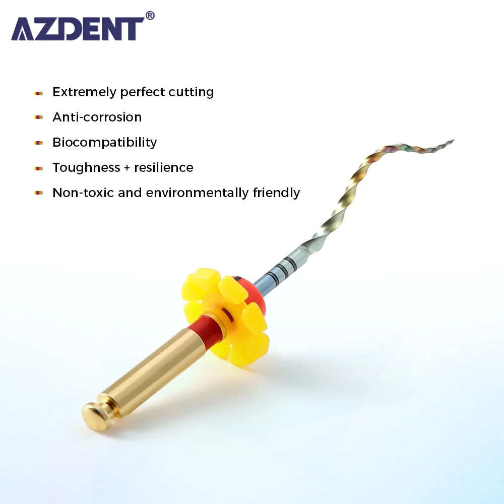 

AZDENT Dental Rotary Super Files Thermal Activation Accessories Endodontic For Root Canal File Cleaning Dentist Use Rainbow File