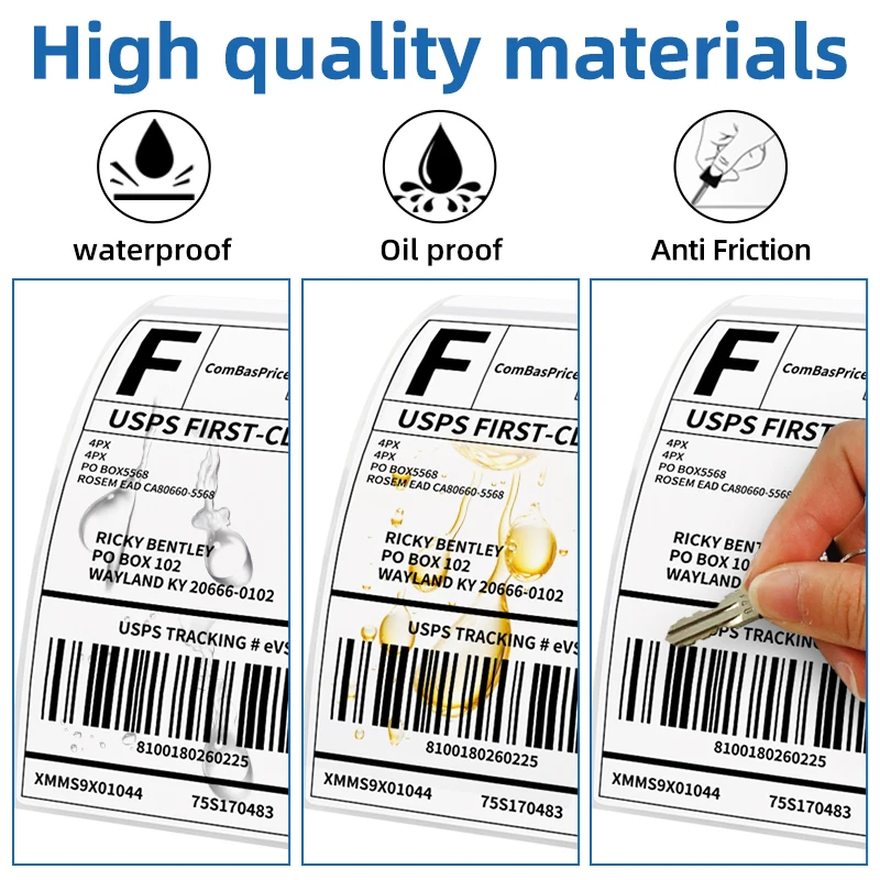 1 لفة، 330 ورقة، 10 × 15 سم (2) ملصقات ملصقات حرارية، ملصقات ذاتية اللصق لملصقات لوجستية للتسليم السريع، متوافقة مع طابعات الملصقات الحرارية لسطح المكتب