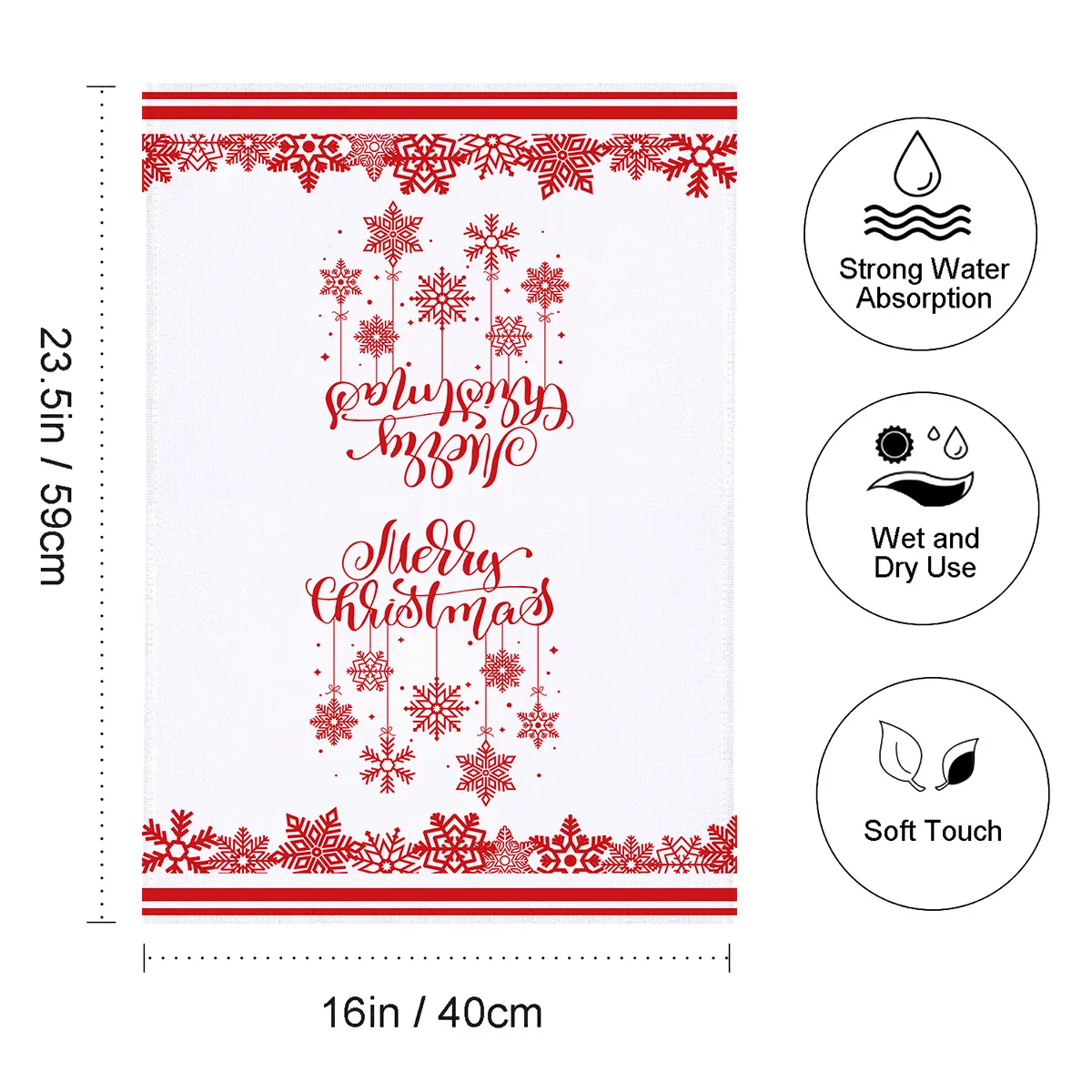 1PCS Christmas Kitchen Towels Absorbent Xmas Dish Towels Santa Claus Hand Towels for Home Holiday Housewarming 2024 Navidad Gift