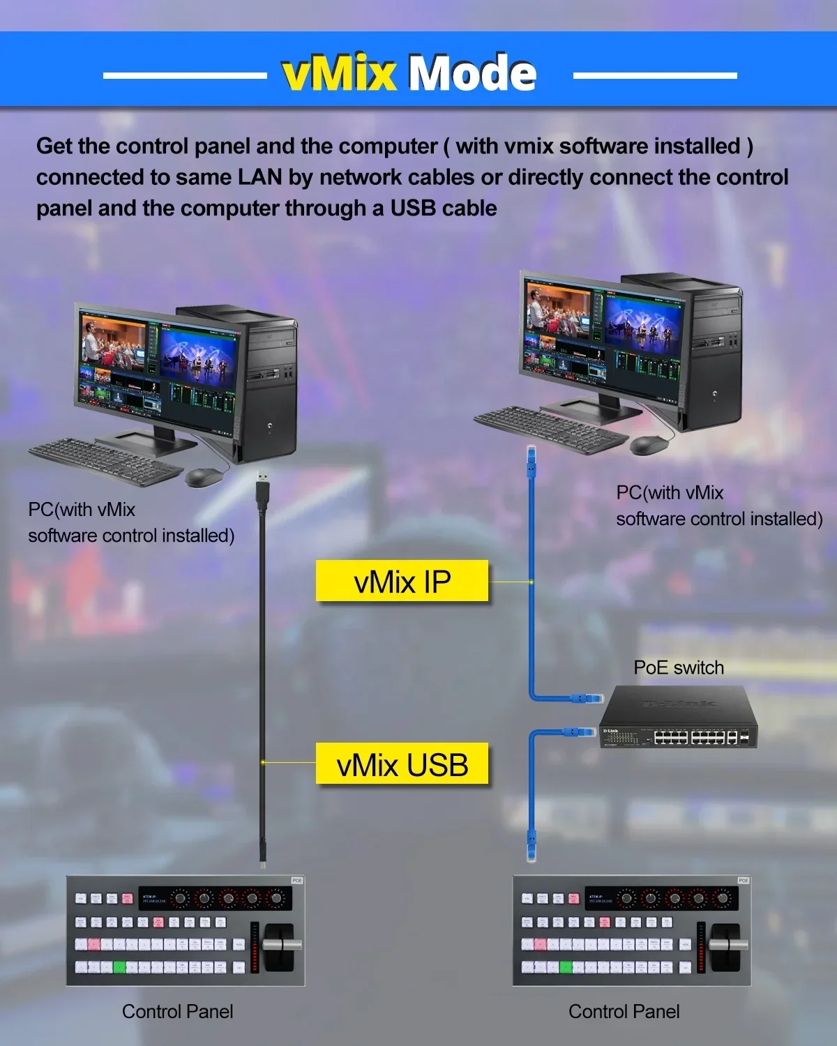 OEM ODM Коммутационная панель управления KC700 Видеомикшер Коммутатор ATEM-переключатель Клавиатура Аудио и видео Система прямого вещания