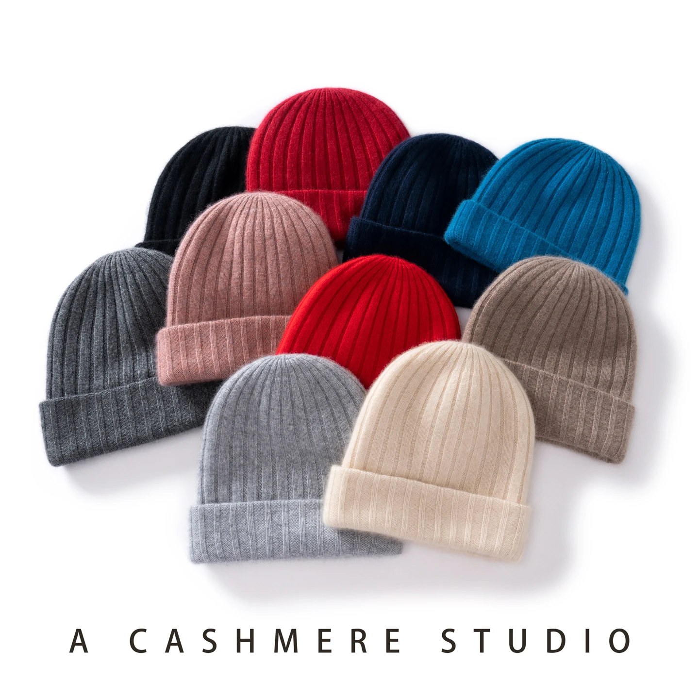 100 % hochwertige Kaschmirmütze für Damen/Herren, zweilagig, verdickt, warme Wintermütze, Outdoor-Skimütze, nahtlos gestrickte Beanie-Mütze für Unisex – Detail 3