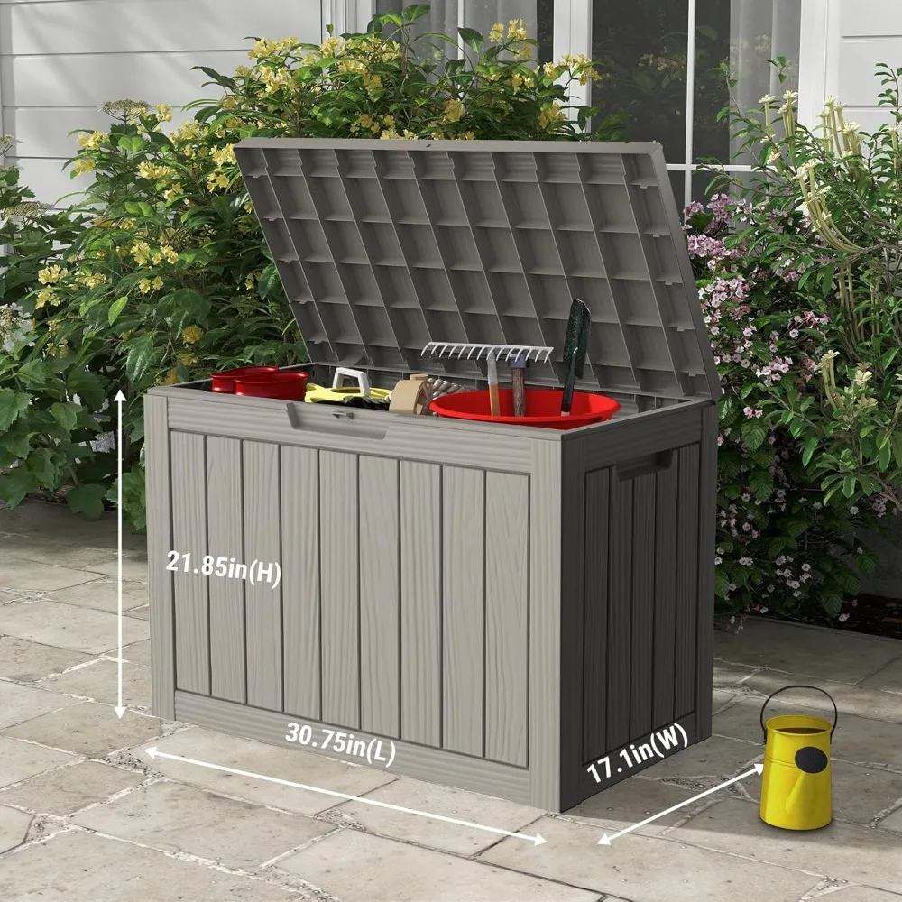 صندوق تخزين راتينج مقاوم للماء والطقس والأشعة فوق البنفسجية، مثالي للأماكن الداخلية والخارجية ووسائد أثاث الفناء ومستلزمات حمام السباحة #6