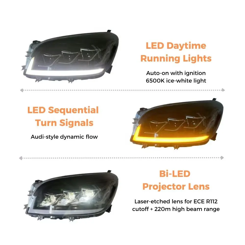 مجموعة مصابيح LED للسيارة لتويوتا RAV4 2005-2008 النهار الجري متتابعة بدوره إشارة ثنائية جهاز عرض (بروجكتور) ليد مرحبا/لو شعاع