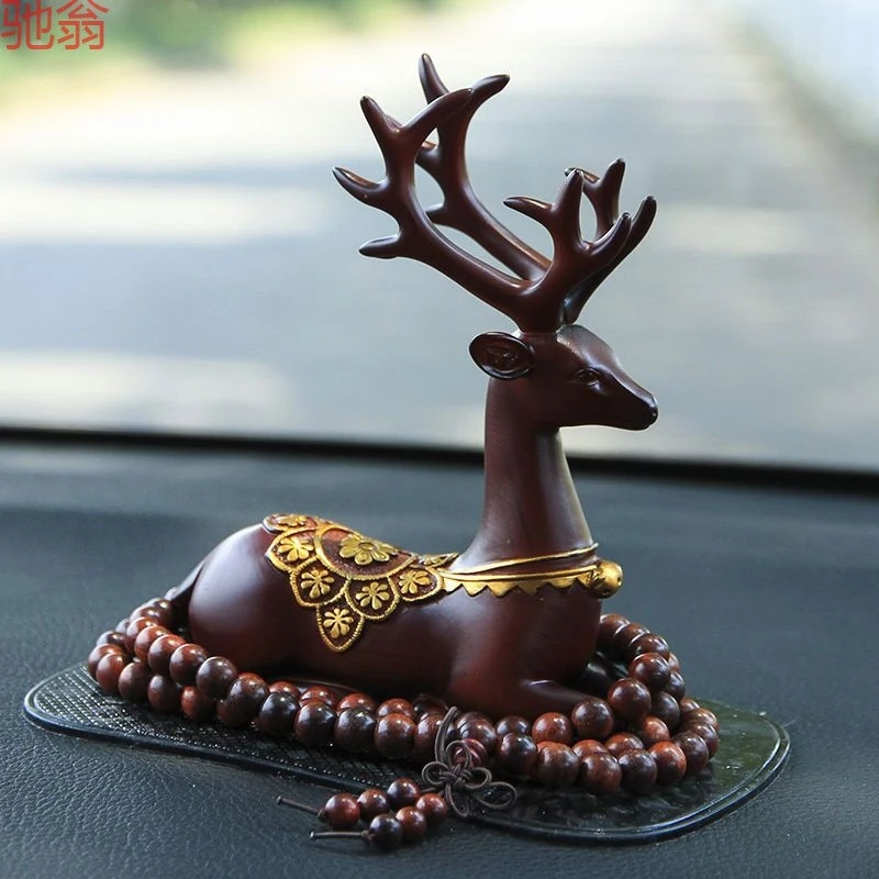 

Car Interior Decoration Deer Figurine Lucky Elk Ornament Car Dashboard Tabletop Statue Safe Driving Blessing Auto Decor