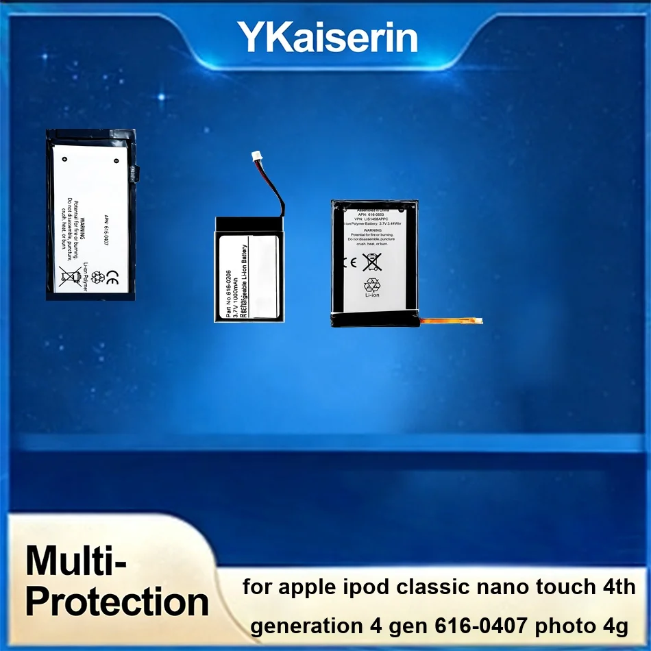 

Надежный аккумулятор 616-0206 616-0183 0-1000 мАч для Apple iPod Classic Nano Touch 4-го поколения 616-0407 Photo 4G