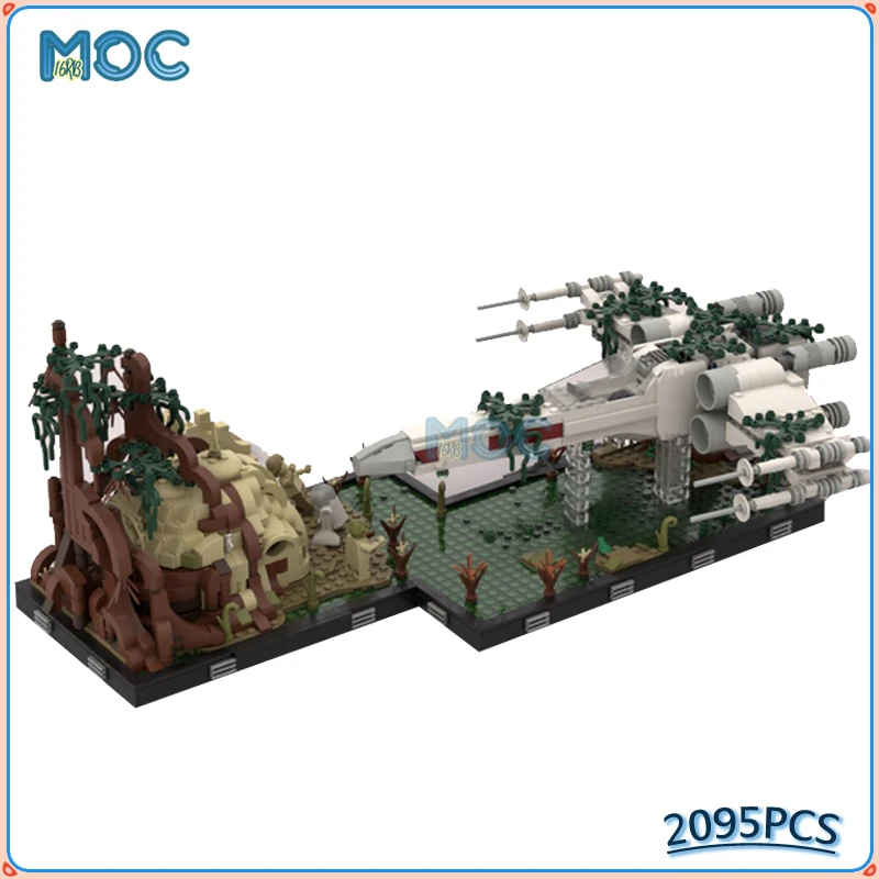 

Star Movie series SW Modle Training Scene X-wing Sunk in The Lake Set DIY Building Blocks Bricks Assembled Education Toys Gifts