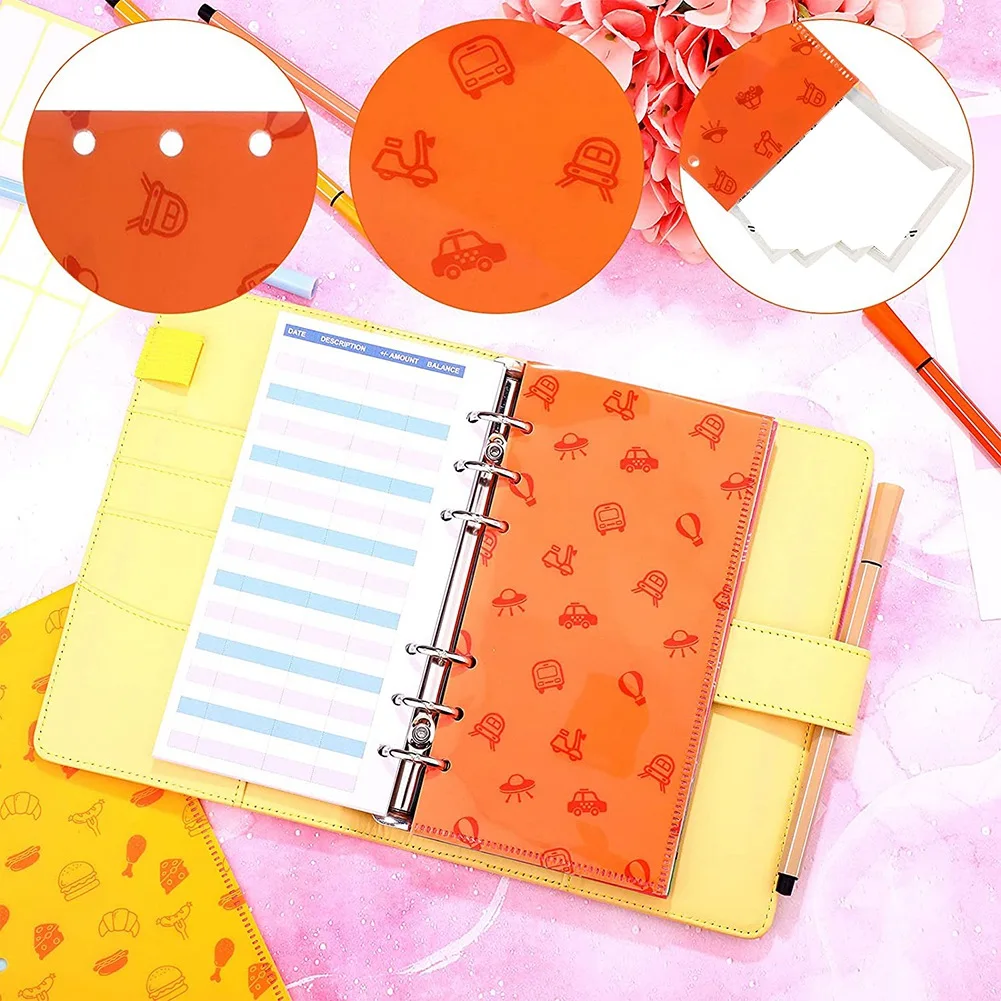 予算内のレジ封筒システム、プランナーメモ帳、マルチカラー、学校の使用と旅行のリーダー、36個