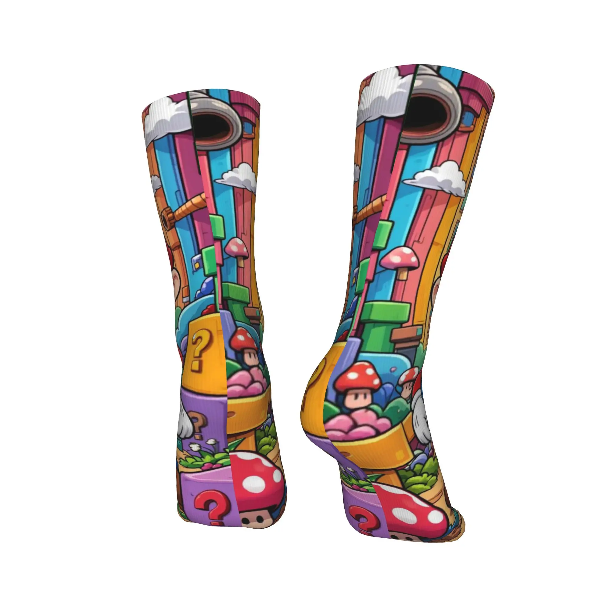 Marios Game Stockings  Design Novelty Socks Spring Anti Skid Socks Couple Outdoor Sports Soft Breathable Socks