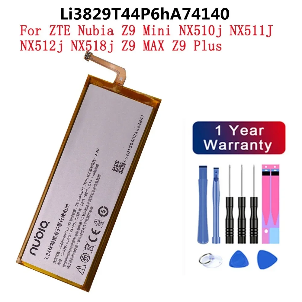 3000mAh Li3829T44P6hA74140 Original Battery For ZTE Nubia Z9 Mini NX510j NX511J NX512j NX518j Z9 MAX Z9 Plus Phone Fast Shipping