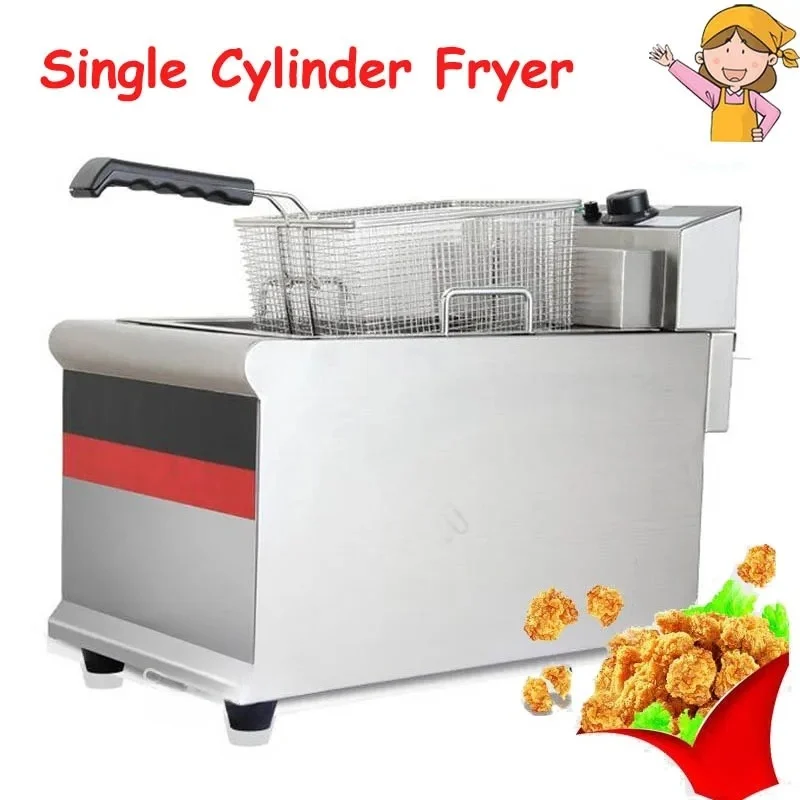 

Electric Single Cylinder Fryer French Fries Fritters Chicken Machine Commercial Frying Machine