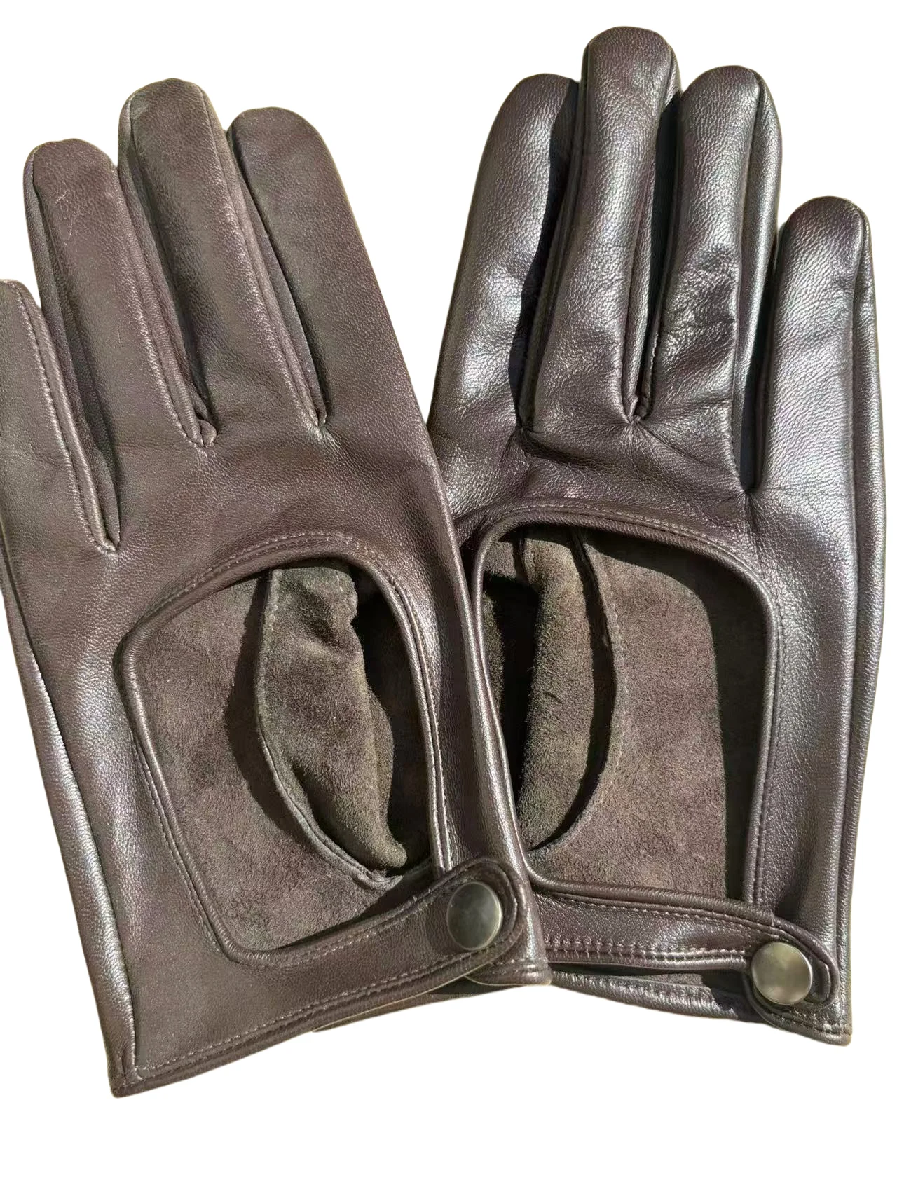 Importierte Lederhandschuhe für Herren, Outdoor, Radfahren, Fahren, koreanische Version, dünne kurze Reparatur, Hand, Schaffell, Touchscreen-Anpassung – Detail 5