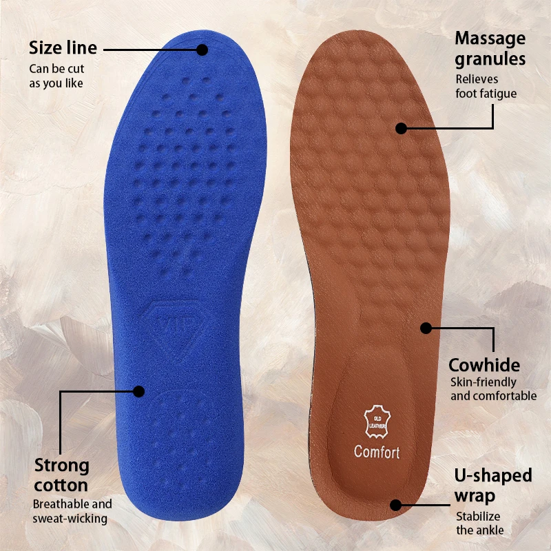 プレミアムレザー靴の中敷き、扁平足用整形外科アーチサポート、 - Men'S Shoes Plantar Fasciitis のレビューと価格